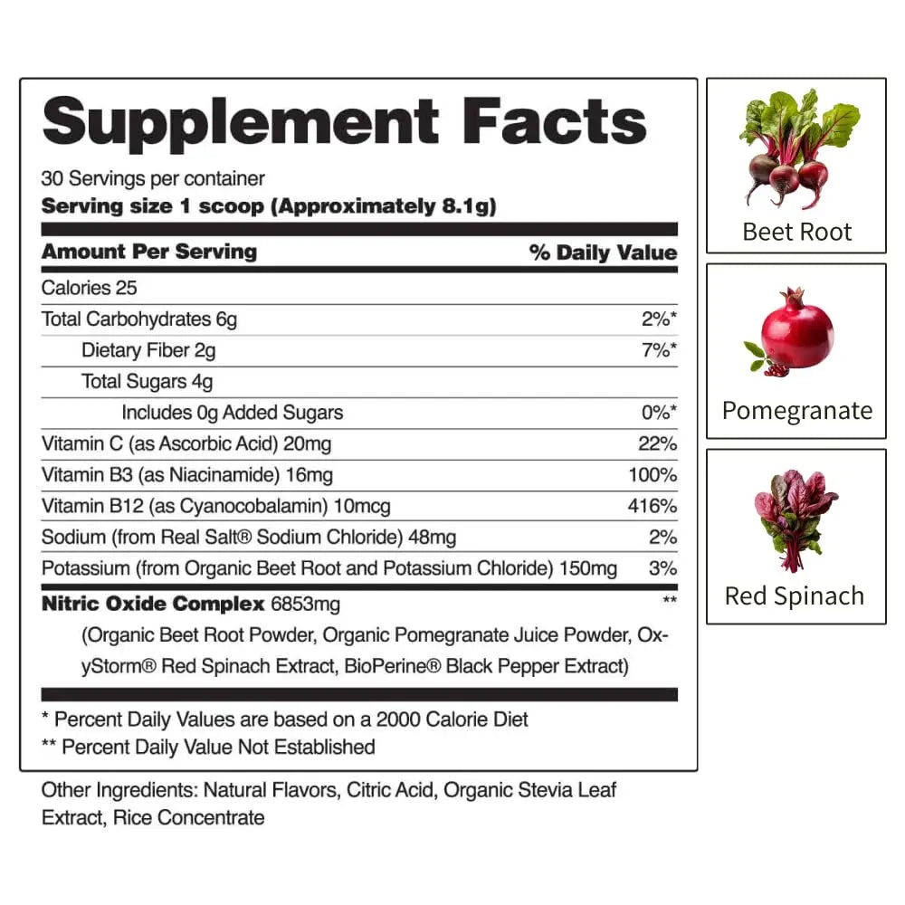 Snap Supplements USDA Organic Beet Root Powder, 3-in-1 Nitric Oxide Supplement Snap Supplements Au supplements