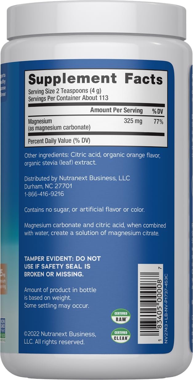 Natural Vitality Calm, Magnesium Citrate Supplement, Anti-Stress Drink Mix Powder, Gluten Free, Vegan