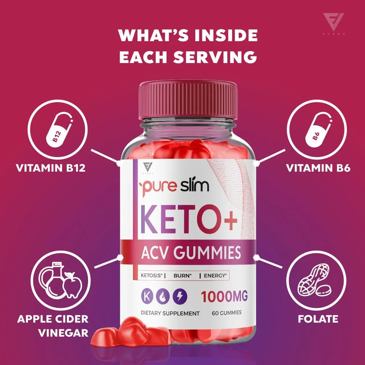 (5 Pack) Pure Slim Keto ACV Gummies, Pure Slim Keto ACV Gummies Advanced Weight Loss Fyvus Au supplements