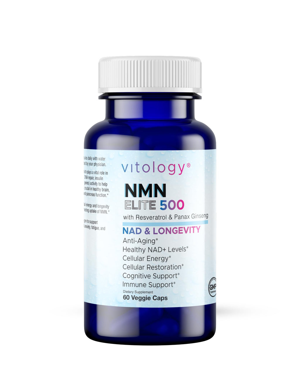 Vitology NMN Elite 500 – NMN 500mg, Resveratrol 200mg, Panax Ginseng 300mg – NAD+ Cellular Energy & Longevity Support Supplement – Focus, Vitality & Anti-Aging Formula – Non-GMO, Vegan Capsules Vitology Au supplements