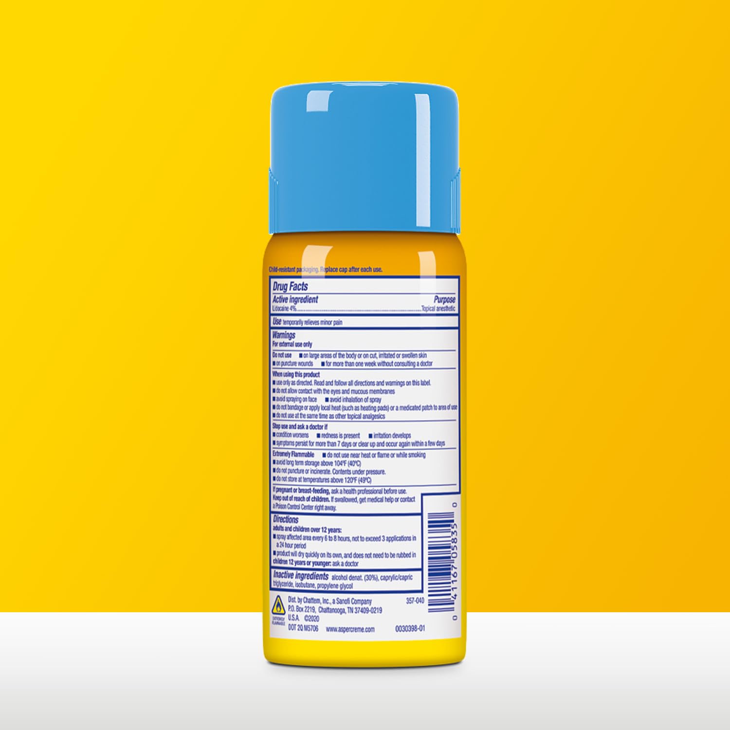 Aspercreme Lidocaine Dry Spray Soothes Aggravated Nerves, Numbing Topical Pain Relief Spray with Max-Strength 4% Lidocaine Sprays at Any Angle, 4 Oz. Aspercreme Au supplements