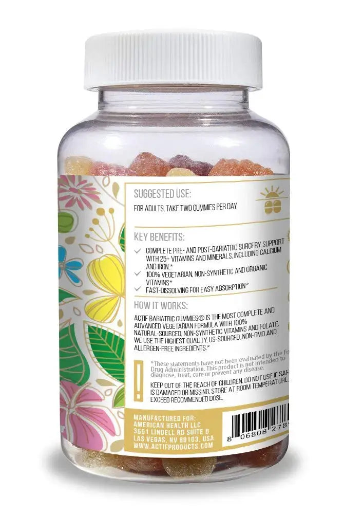 ACTIF Organic Bariatric Gummies with 25+ Organic Vitamins and Minerals for Bariatric Surgery, Advanced Formula ACTIF Au supplements