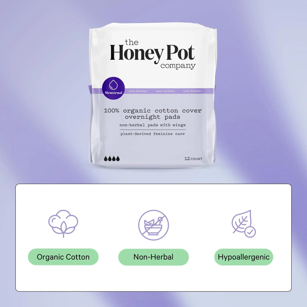 The Honey Pot Company - Non-Herbal Overnight Pads with Wings - Organic Pads for Women The Honey Pot Company Au supplements