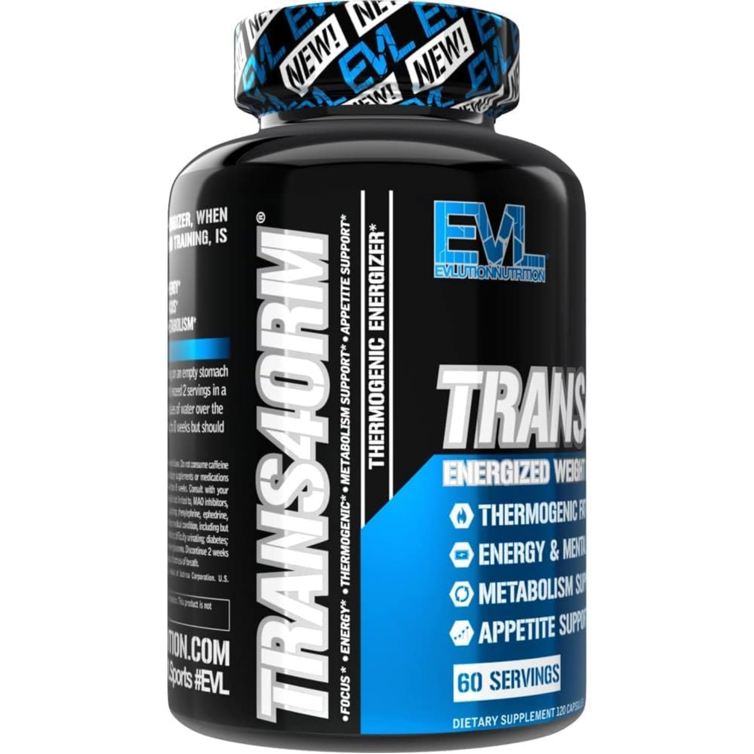 EVL Thermogenic Fat Burner Support - Fast Acting Weight Loss Energy and Appetite Support - Trans4orm Green Tea Supplement