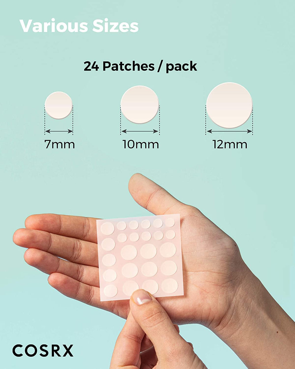 COSRX Acne Pimple Patch (96) Absorbing Hydrocolloid Original 3 Size Patches for Blemishes and Zits Cover