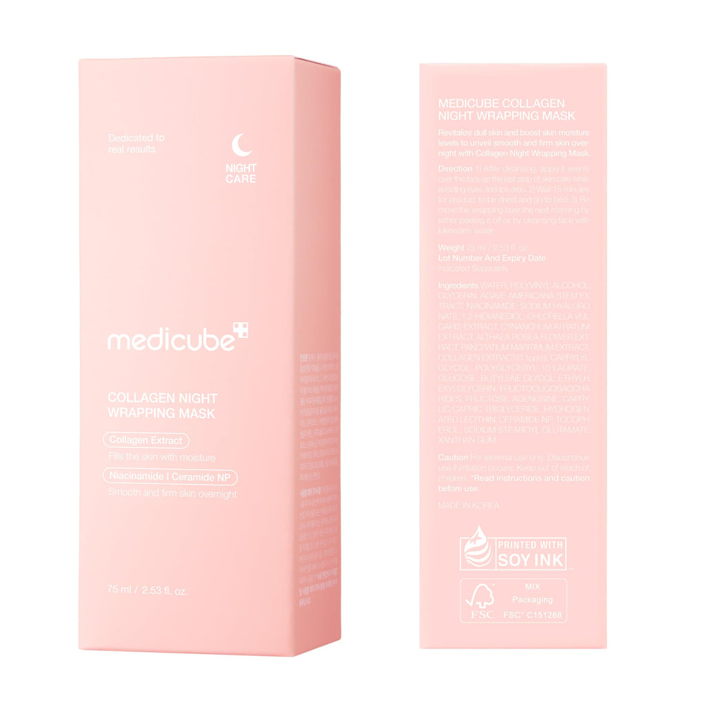 medicube Wrapping Mask Collagen Overnight Peel Off Facial Mask | Elasticity & Hydration Care, Reduces Sagging & Dullness