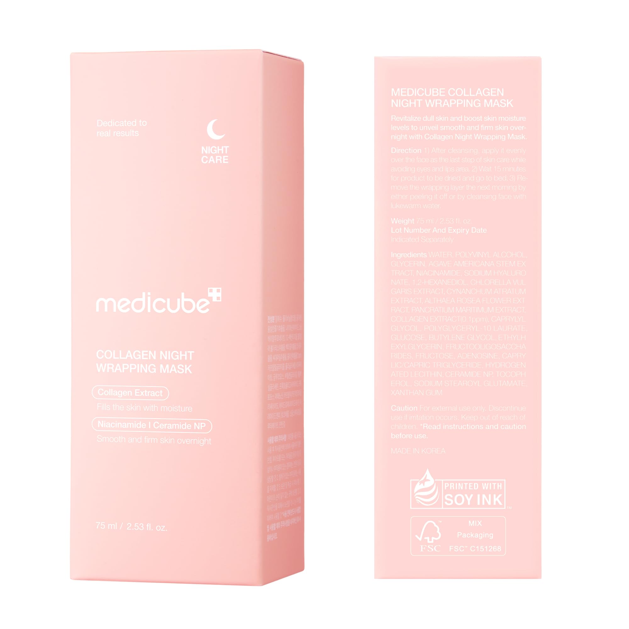 medicube Wrapping Mask Collagen Overnight Peel Off Facial Mask | Elasticity & Hydration Care, Reduces Sagging & Dullness