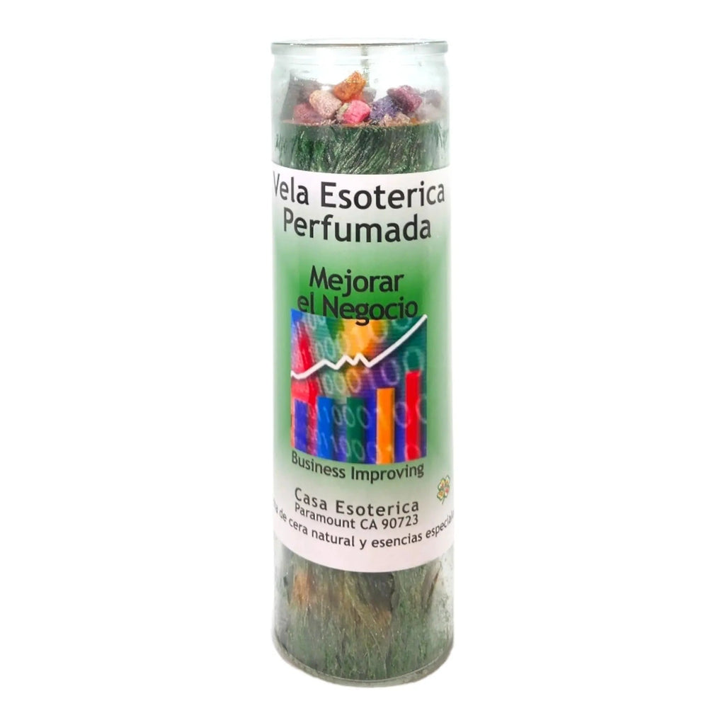 Business IMPROVING-Palm Wax Spiritual Intention Spell Candle-[Green] | Vela CASA ESOTERICA PERFUMADA MAGICK SPACE Au supplements