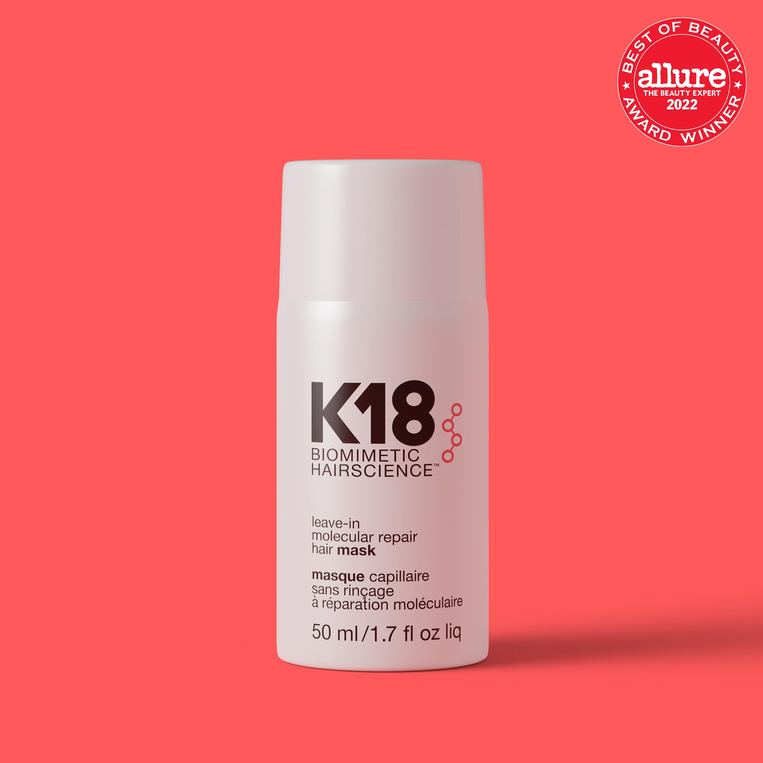 K18 Leave-In Molecular Repair Hair Mask - Peptide Hair Treatment Mask for Bleach, Color, Chemical + Heat Damaged Strands - Immediate + Lasting Damage Reversal in 4 Minutes (1.7 Fl oz) K18 Au supplements