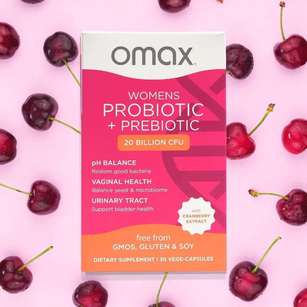 2 Pack Omax Prebiotics & Probiotics for Women, pH Balance, Vaginal Health, Urinary Tract, Yeast Omax3 Au supplements