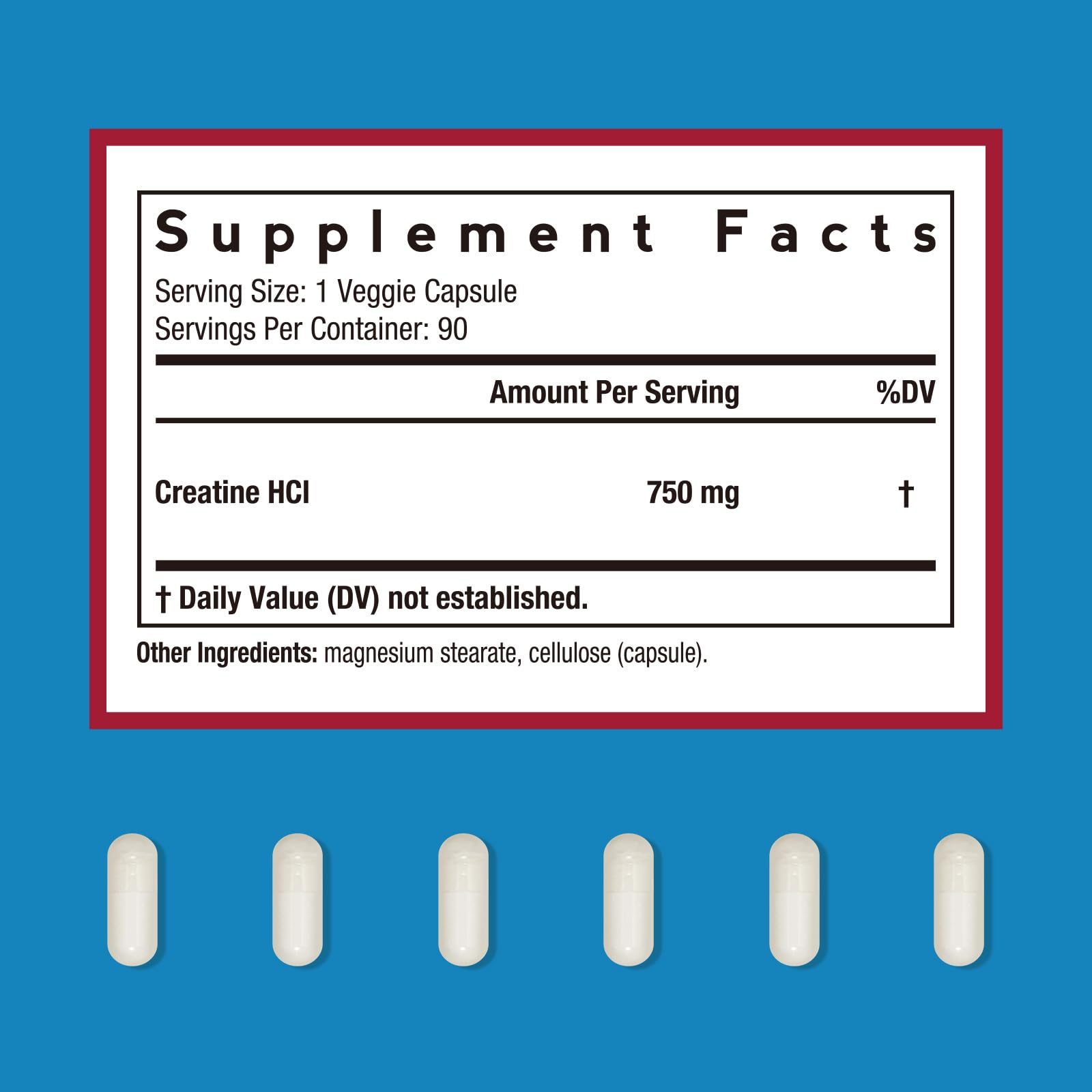 Doctor's Recipes Creatine HCl Capsules, 750 mg, Creatine Hydrochloride for Women & Men, Strength & Recovery, Brain Health, Fast Absorbing, Vegan, 90 Capsules Doctor's Recipes Au supplements