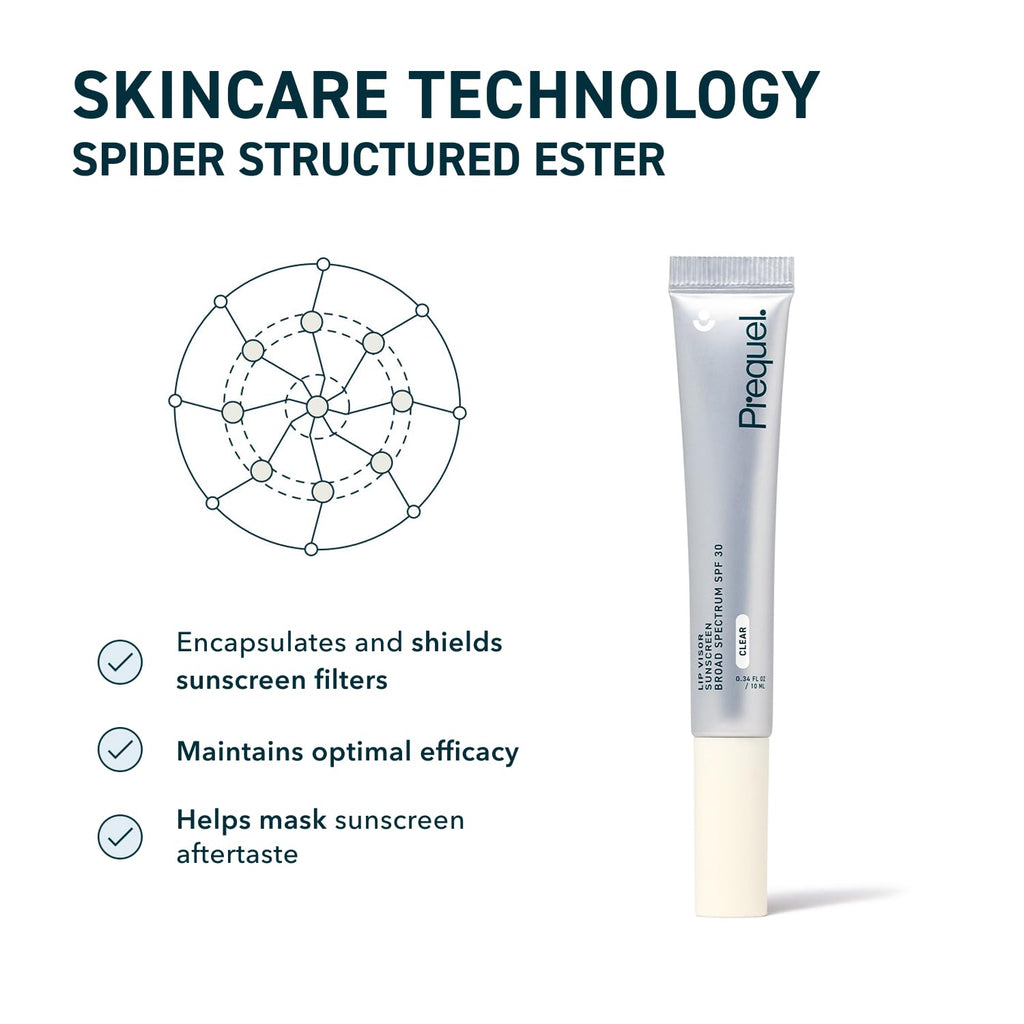Prequel Skin Lip Visor, Clear Lip Balm with SPF 30 PA+++. Mint Flavored with Non-Sticky Finish