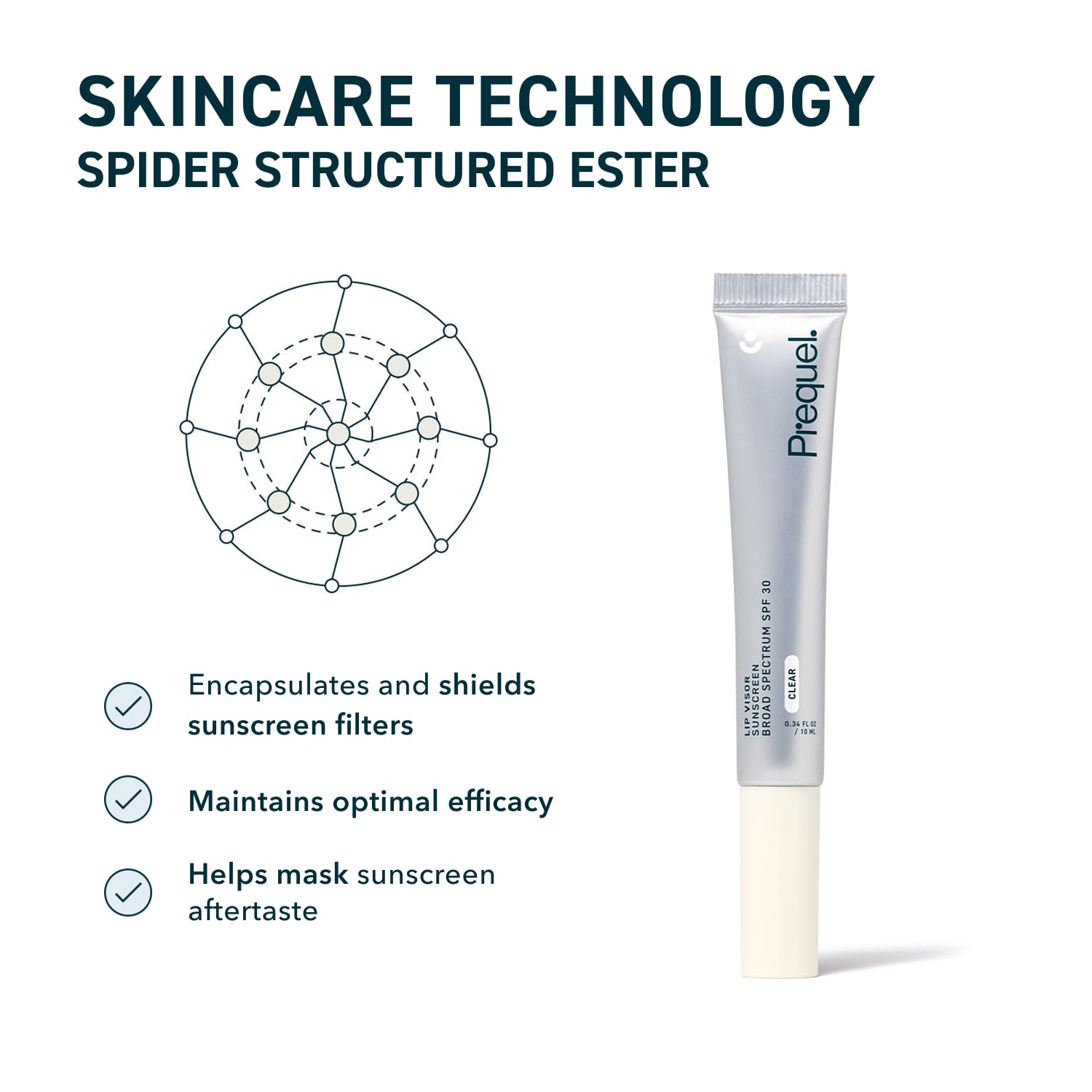 Prequel Skin Lip Visor, Clear Lip Balm with SPF 30 PA+++. Mint Flavored with Non-Sticky Finish