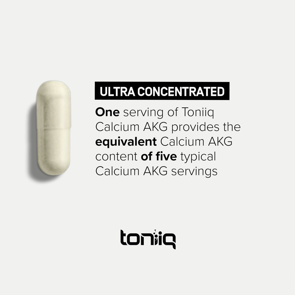 Toniiq 1500mg Ultra High Purity Ca AKG Supplement - 99%+ Highly Purified and Bioavailable Calcium Alpha-Ketoglutarate - Calcium AKG Longevity Supplement - 120 Ca-AKG Vegetarian Capsules Toniiq Au supplements