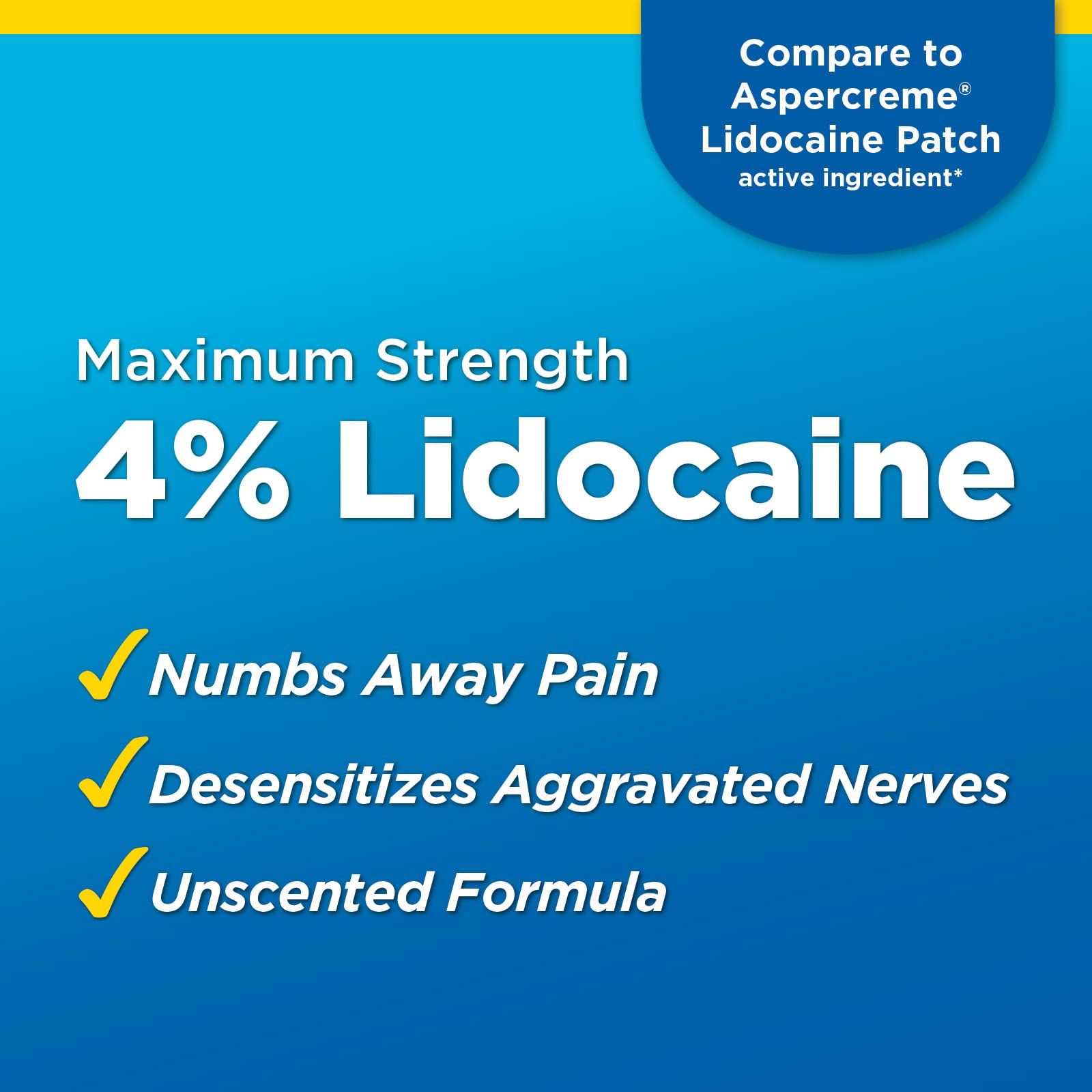 Amazon Basic Care Maximum Strength OTC Pain Relief , 4% Lidocaine Patch, 3.9” x 5.5”, 15-Count Box (Previously HealthWise) Amazon Basic Care Au supplements