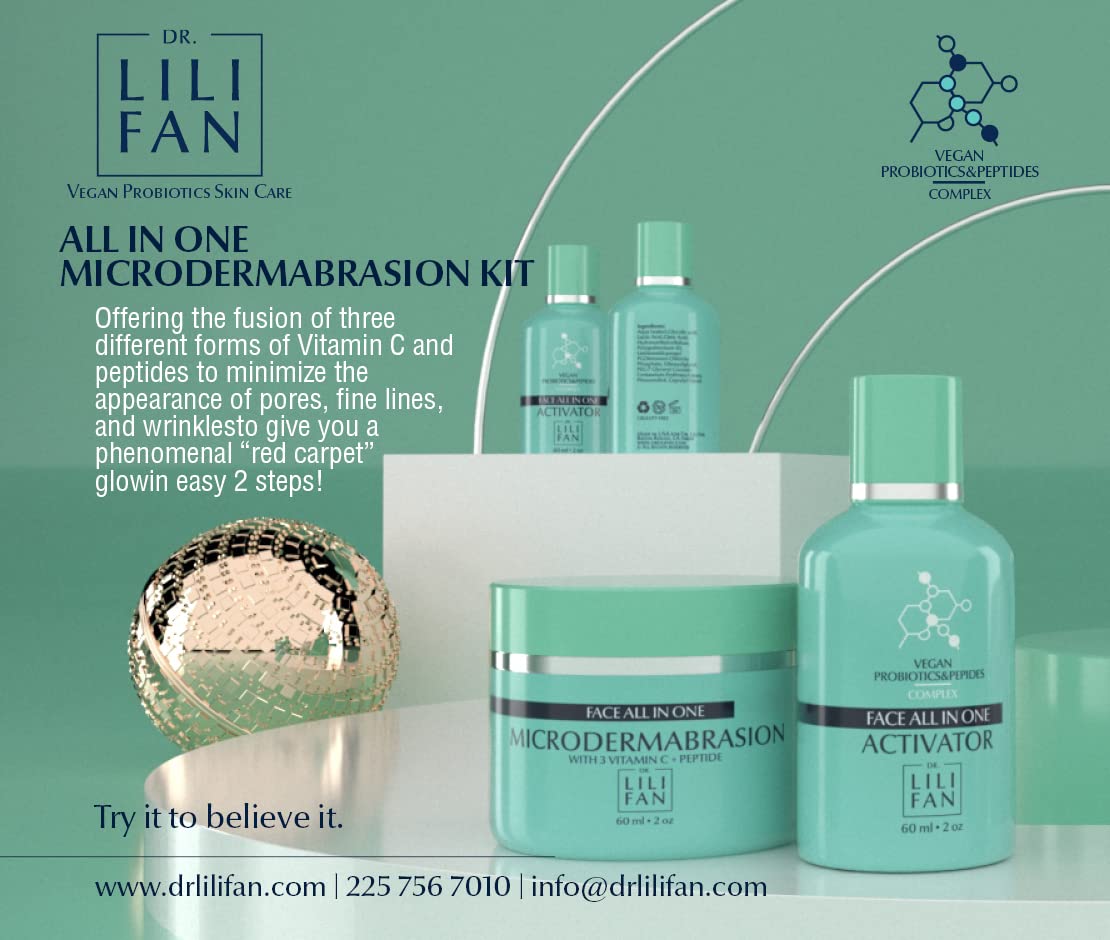 Dr Lili Fan Probiotic All-In-One Microdermabrasion Kit with Vitamin C and Peptides. Your At-Home Spa Treatment. Get Radiant, Healthy-Looking Skin. 2 fl oz Dr Lili Fan Au supplements