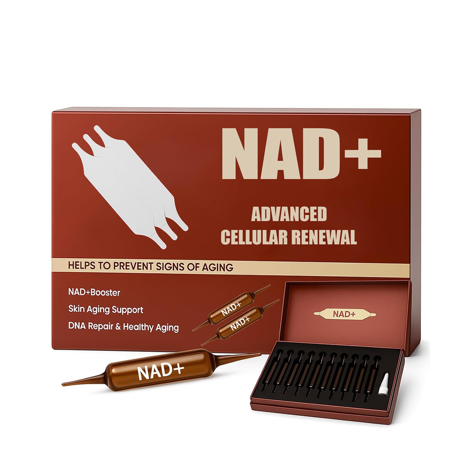 NAD+ Advanced Cellular Renewal Supplement 1200mg - Skin Anti-Aging & Energy Boost Support - 10 Vials CKPCKP Au supplements