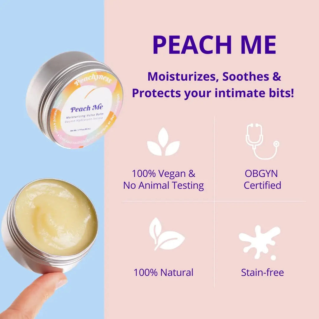 Peach Me Organic Vulva Balm by Peachyness - Hormone-Free Vaginal Moisturizer for Sensitive Skin Peachynes s Au supplements