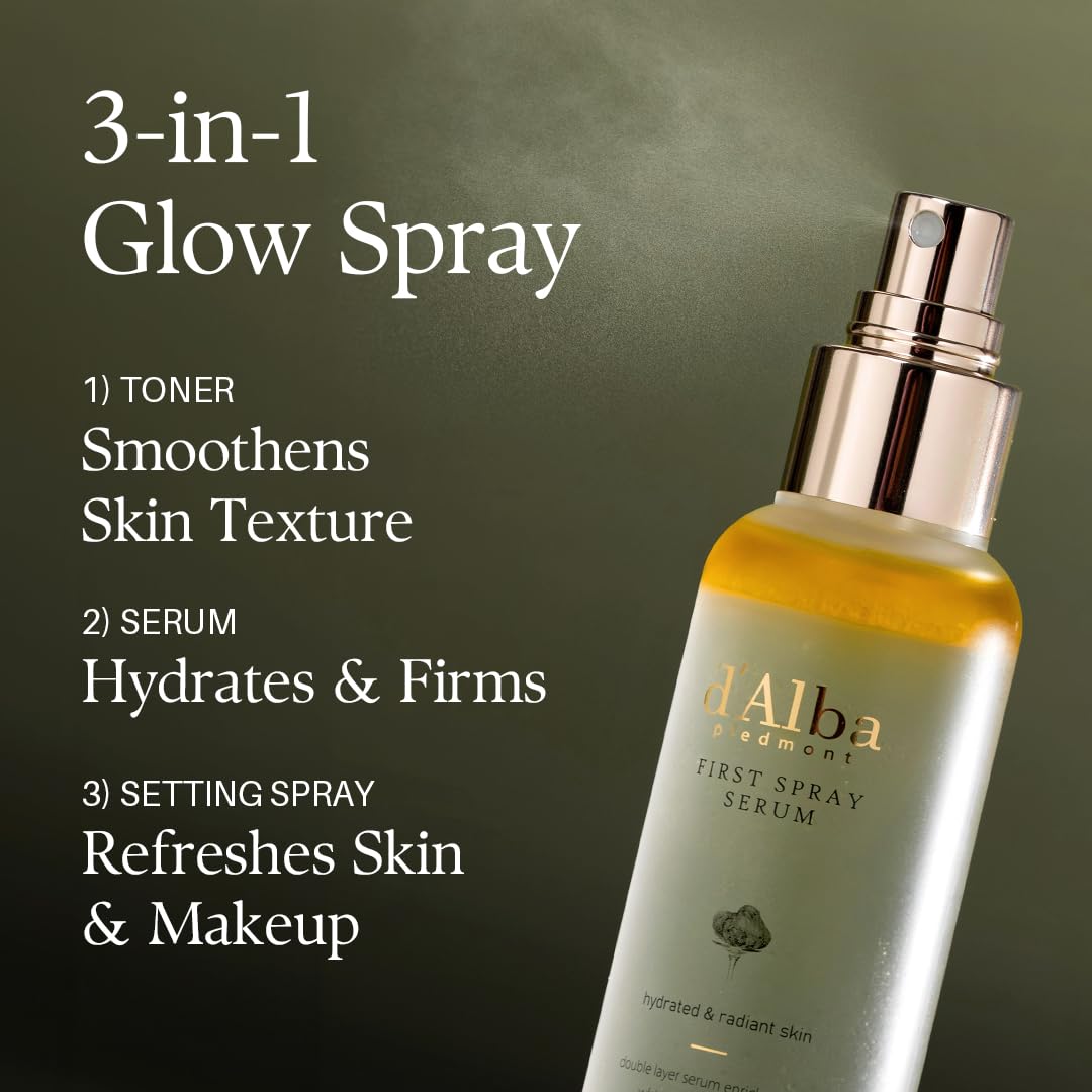d'alba Piedmont Italian White Truffle First Spray Serum, Vegan Skin Care, Light-weight Face