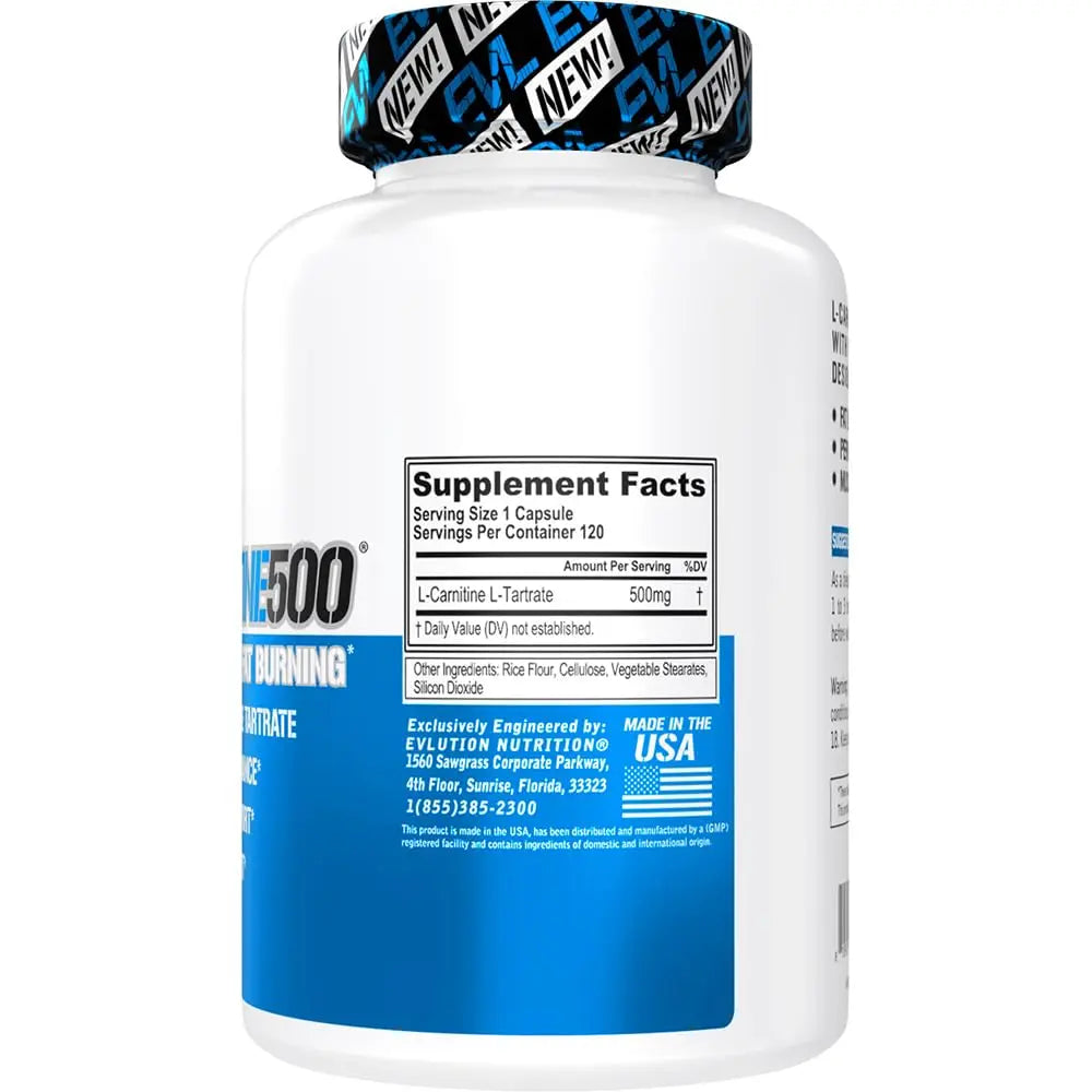 EVL L-Carnitine Supplement for Weight Loss Support - L carnitine 500mg Diet Pills Evlution Au supplements
