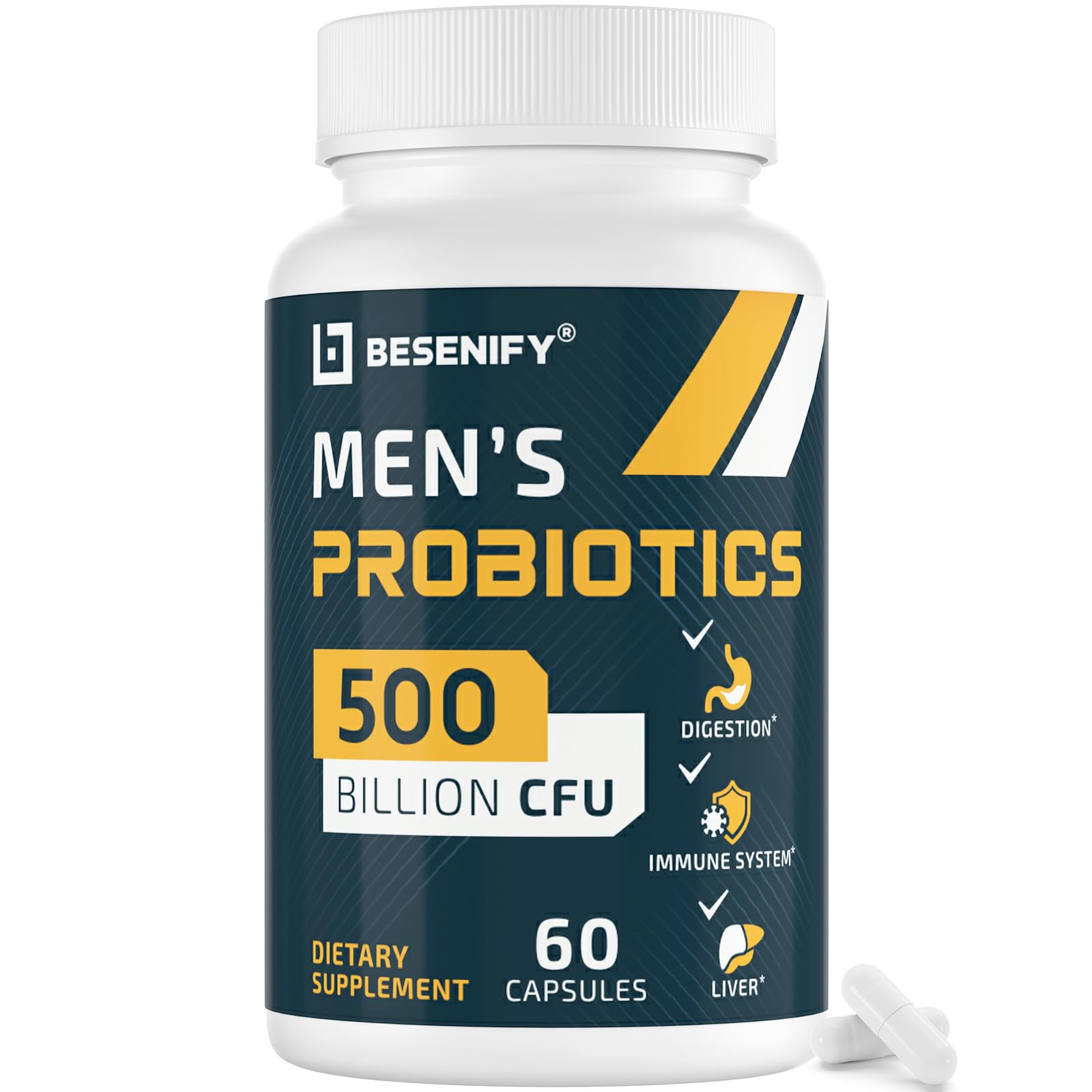 Probiotics for Men, 500 Billion CFUs & 12 Strains, Men's Probiotic with Turmeric, Cranberry, Goji - Probiotics for Digestive Health, Immune, Stomach,