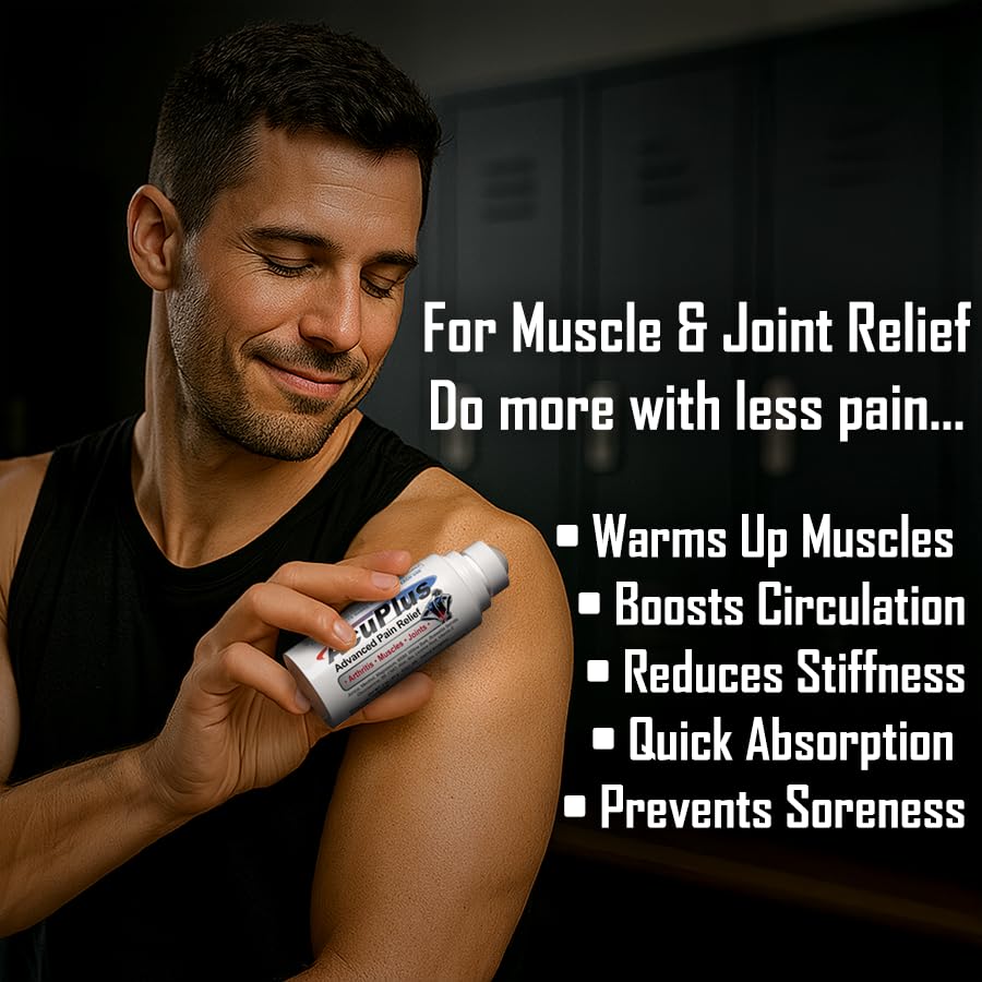 AcuPlus - Pain Relief Roll On - Topical Anti Inflammatory to Soothe Muscles & Joints - Arthritis Pain Reliever, Bursitis, Tendonitis Cream - TSA Compliant, Convenient Roll On - 3 fl. oz. (Pack of 1) AcuPlus Au supplements