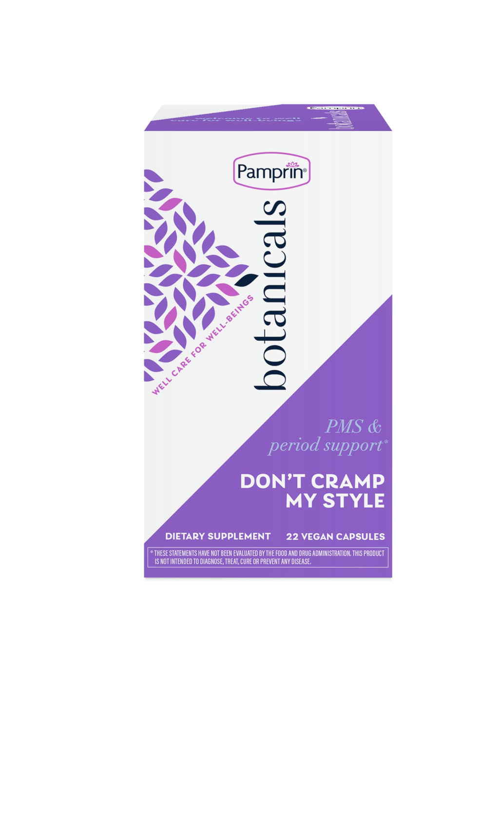 Pamprin Botanicals Supplement for PMS & Period Support, with Ashwagandha, Magnesium, Turmeric, Vitamin B6, Chasteberry, 22 Count Pamprin Au supplements