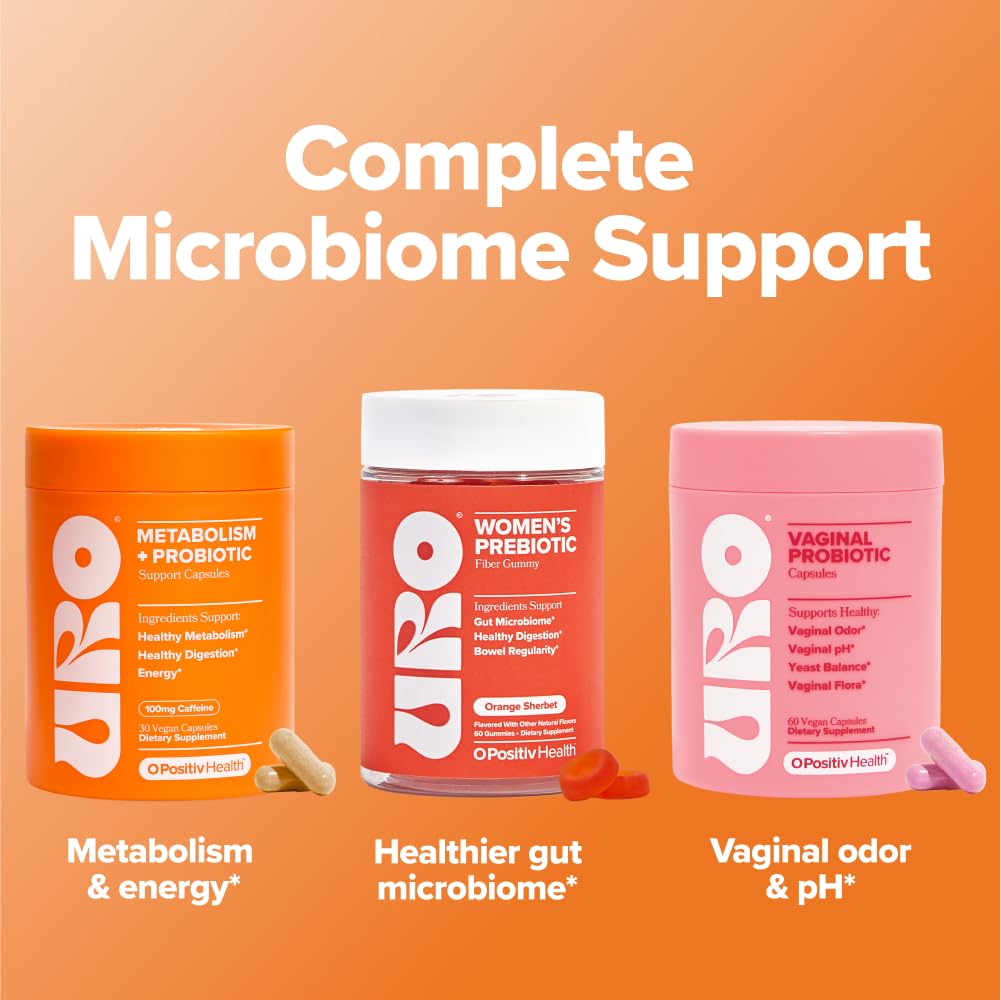 URO Metabolism + Probiotic Support Capsules – Metabolism, Gut Health & Sustained Energy – with Chromium Picolinate, Green Coffee Bean Extract