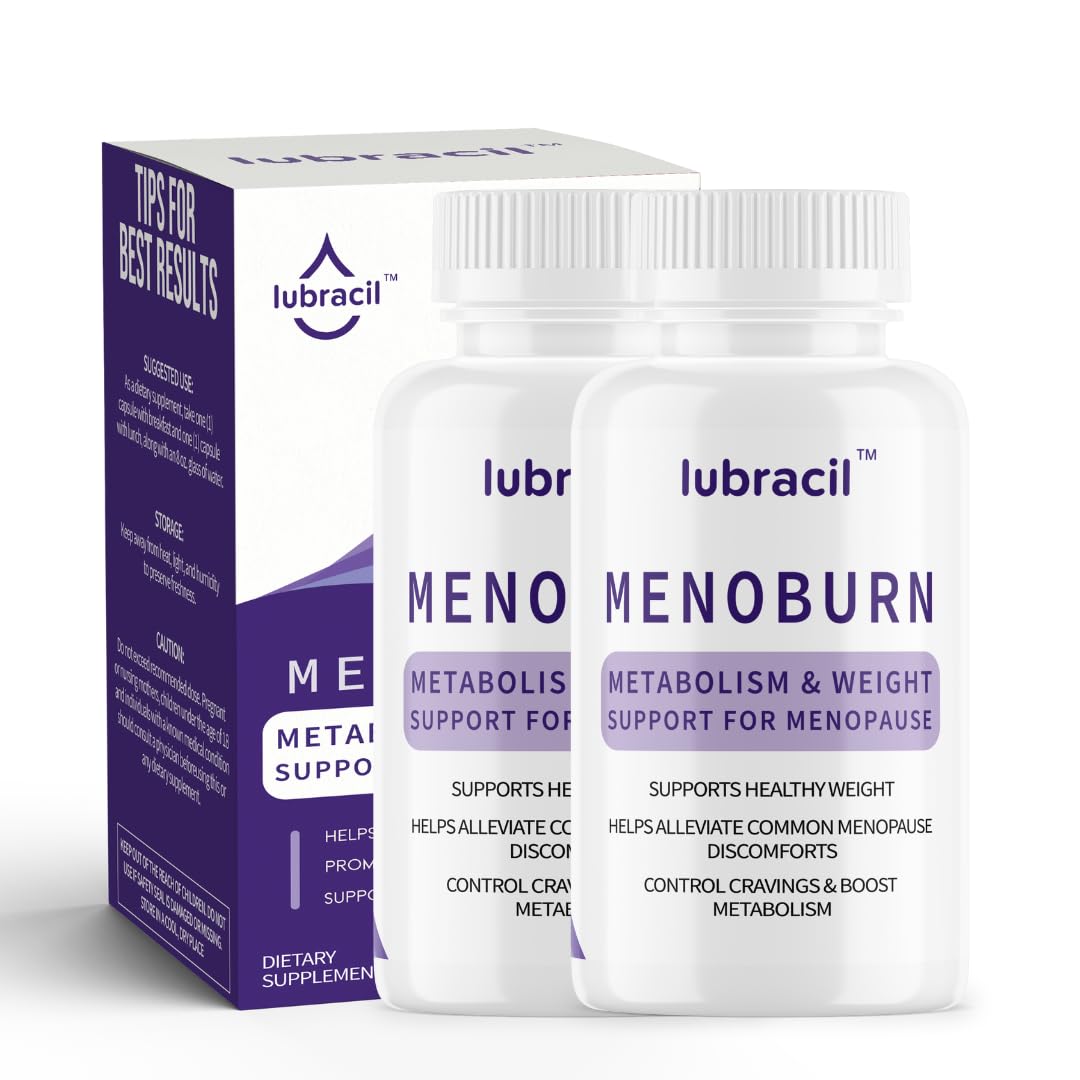 Lubracil Menoburn Perimenopause & Menopause Supplements for Women – Helps Metabolism, Estrogen & Wellness – Targets Hot Flashes, Bloating & Energy – 120 Count, 2 Pack Lubracil Au supplements