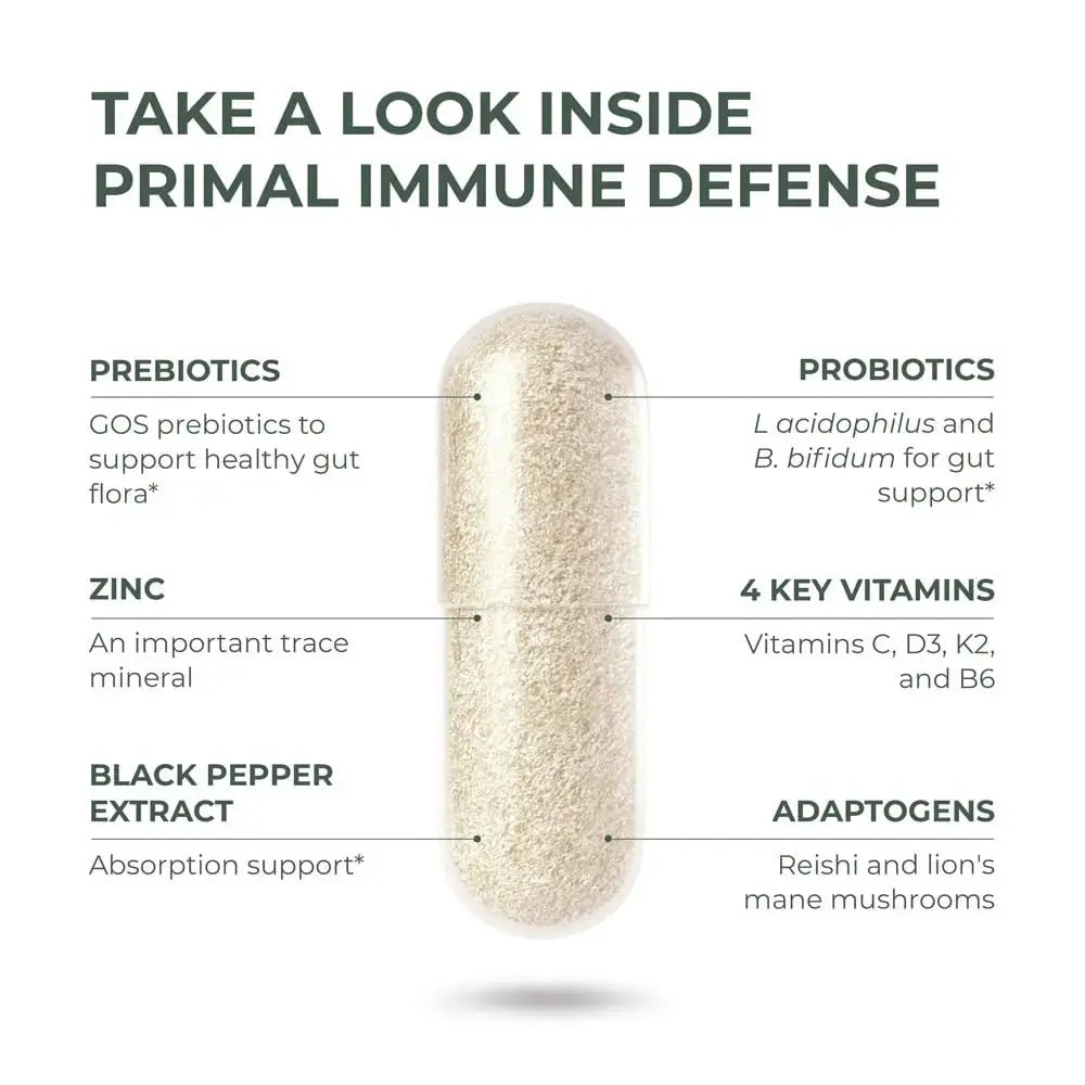 Primal Harvest Primal Immune Defense: 10-in-1 Immune Support with Probiotics, Zinc, Vitamins C, B6, D3 & K2 Primal Harvest Au supplements