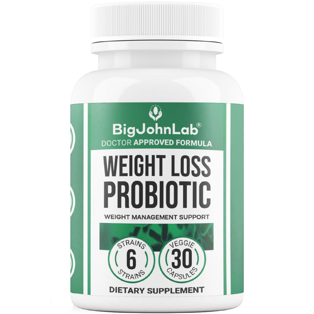 BIGJOHNLAB® - Probiotics for Weight Management & Bloating - 6 Probiotic Strains - Prebiotics - Key Ingredient Cayenne & Green Tea - Supports Gut Health - Weight Management for Women & Men - 30 CT BIGJOHNLAB Au supplements