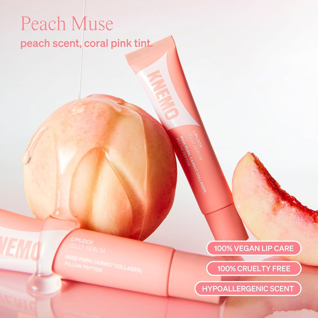 KNEMO LipLock Jelly Serum for Dry Lips, Long-Lasting, Hydrating, Plumping, Glossy Mask