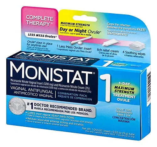 Monistat Combination Pack with 1-Ovule Insert with Applicator and External Cream Monistat Au supplements