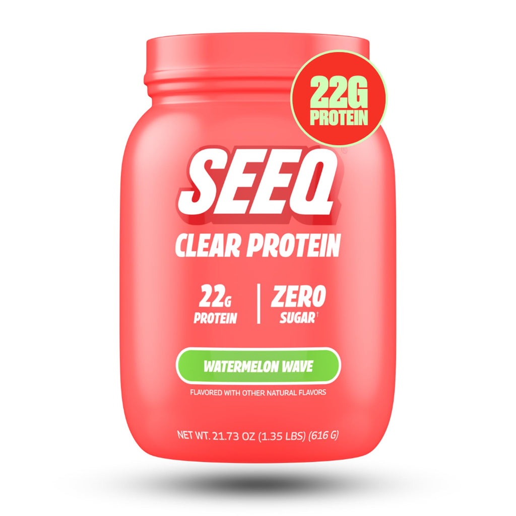 SEEQ Clear Protein Powder - Watermelon Wave - 22 Servings - 22g Clear Whey Protein Isolate - Zero Sugar - 0g Lactose - Allergen Friendly - GLP1 Support - Bone Health
