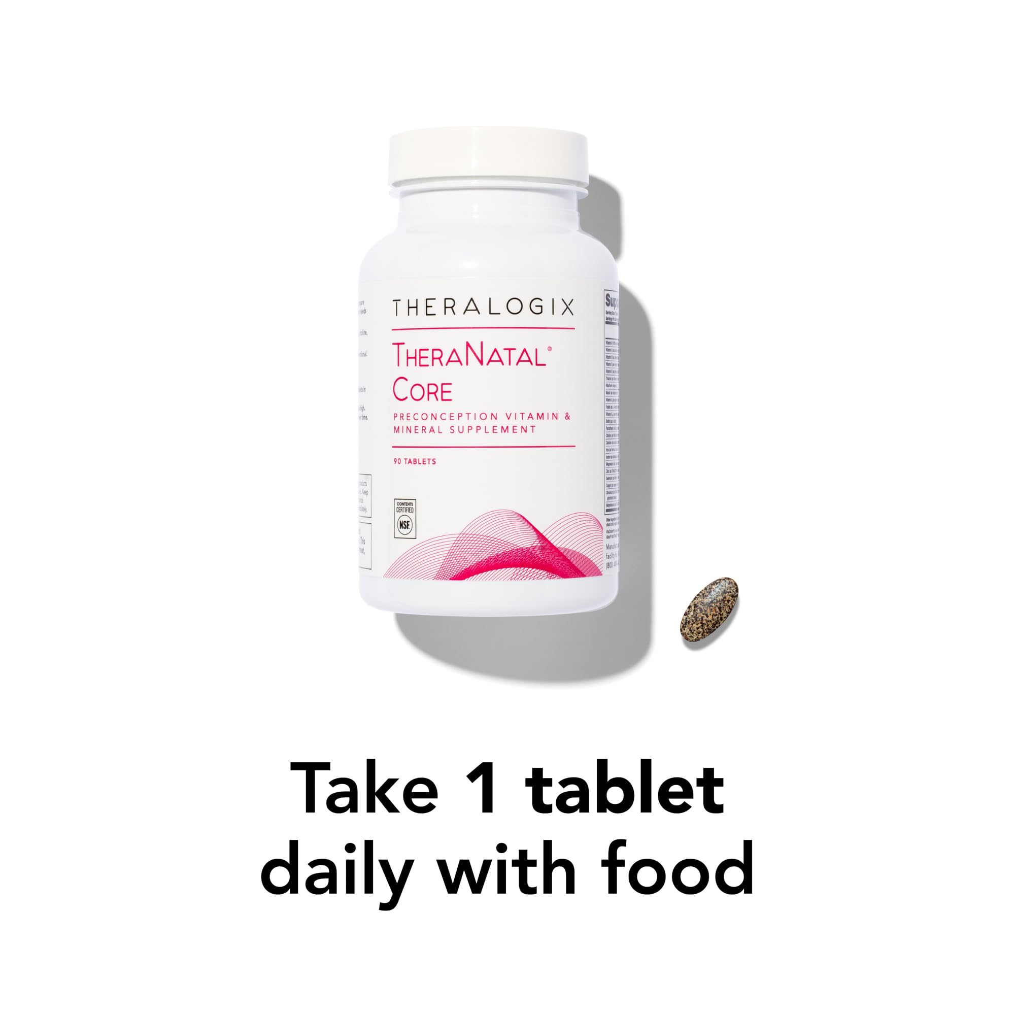 Theralogix TheraNatal Core Preconception Vitamin Supplement - 90-Day Supply - Prenatal Vitamins & Fertility Supplement for Women with Folate, Vitamin D3