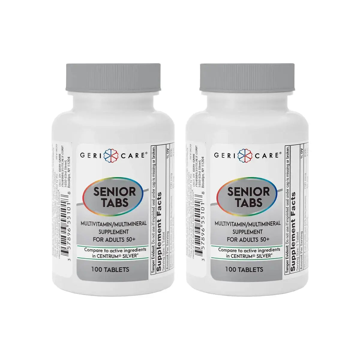 GeriCare Senior Tab 50+ Multivitamin and Minerals Tablets - Immune Support - Age-Defying Nutrition, 100 Count (Pack of 2) GeriCare Au supplements