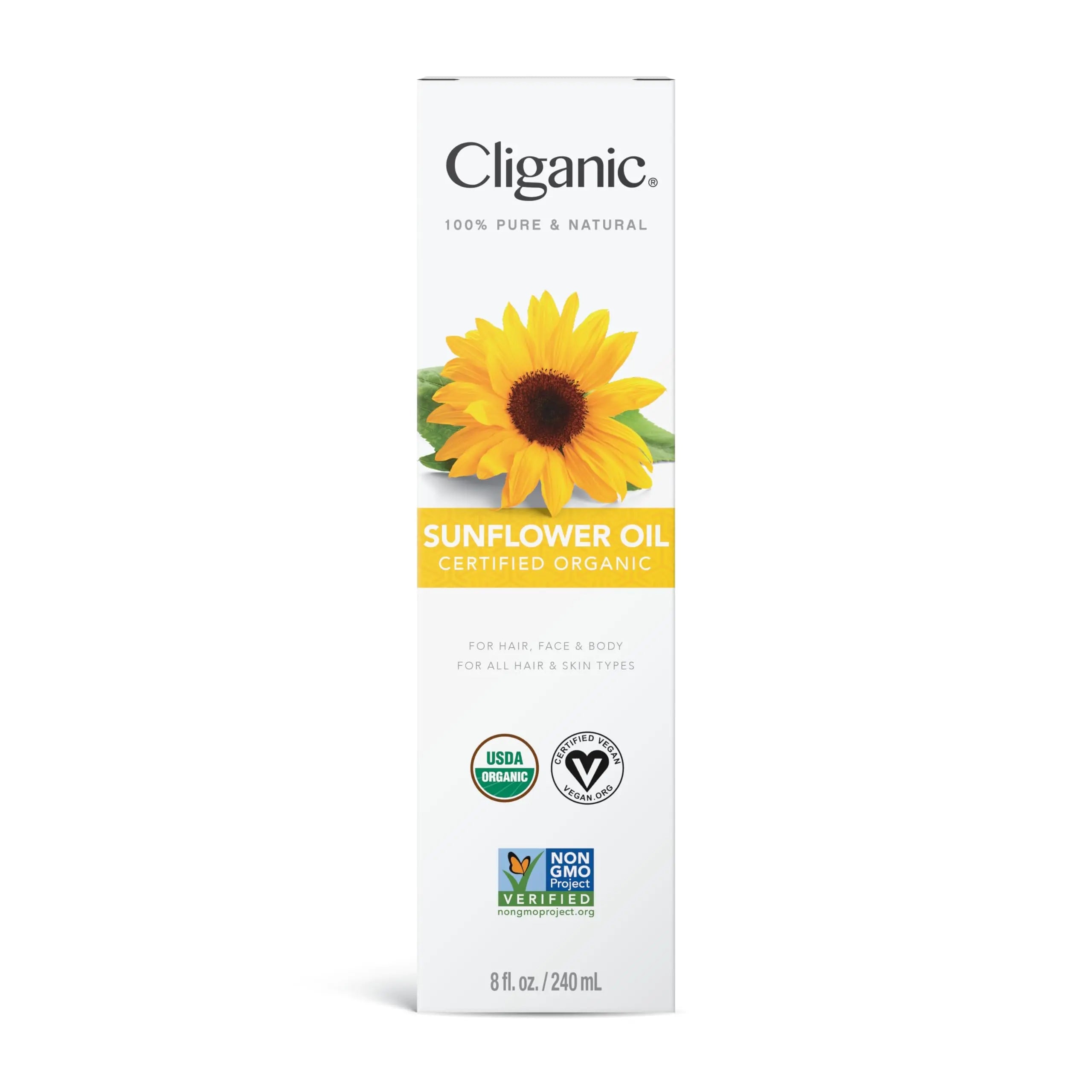 Cliganic Organic Sunflower Oil, 100% Pure (8oz) - For Skin, Hair & Face | Natural Cold Pressed Unrefined Cliganic Au supplements
