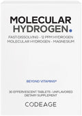 Codeage Molecular Hydrogen Supplement - Fast-Dissolving 12 PPM Hydrogen Water Tablets with Elemental Magnesium - Hydration Tablet Body Function - Unflavored, Vegan, Non-GMO, Gluten-Free - 30 Tablets Codeage Au supplements