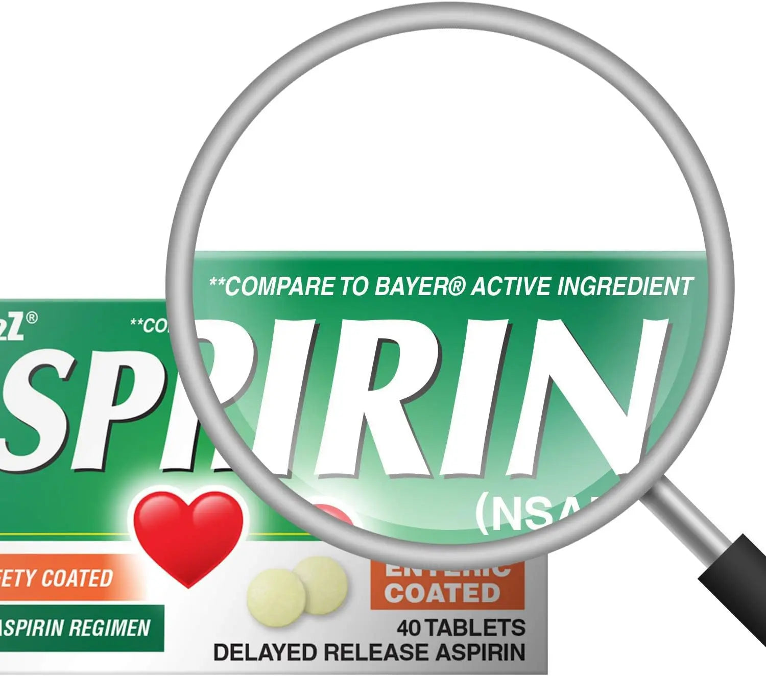 HealthA2Z Aspirin 81mg Low Strength | Enteric Coated | 24 Packs of 40 Counts (960 Tablets Total) | Value Package HealthA2Z Au supplements