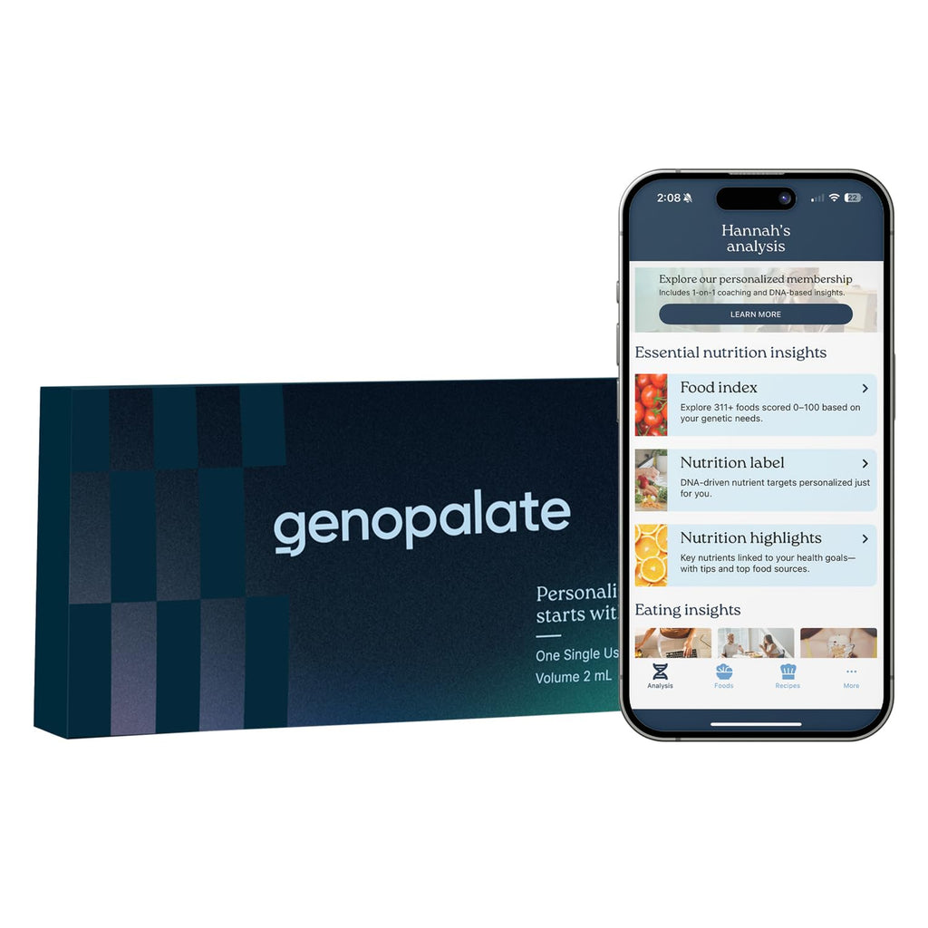 GenoPalate Nutrition DNA Test Kit | 100+ Optimal Foods & Tailored Diet | Genetic Health Report & Personalized Wellness | Macro & Micronutrient Recommendations | Stress & Eating Insights GenoPalate Au supplements