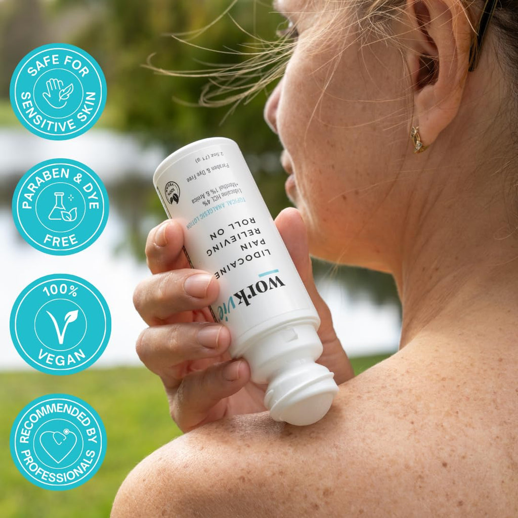Workvie Lidocaine Roll On Pain Relief Cream 2pk Maximum Strength - Arnica, Menthol, Aloe Vera - Soothing Relief for Muscles and Joints - Sensitive Skin Friendly Workvie Au supplements