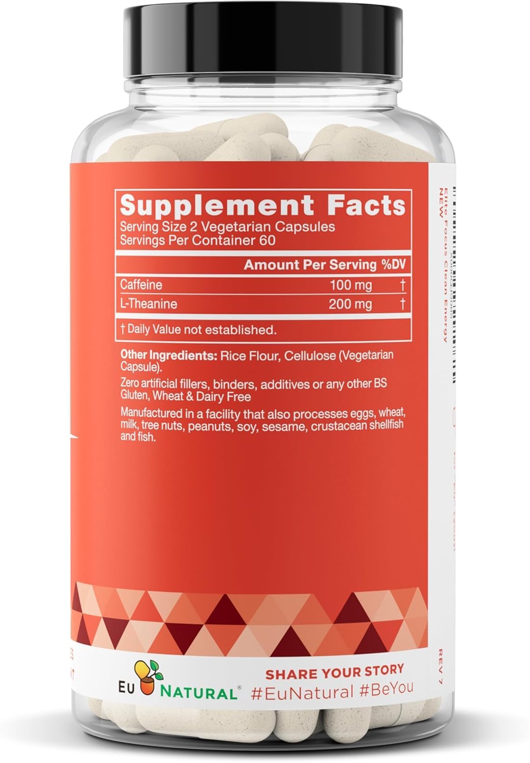Eu Natural Elite Caffeine Pills with L-Theanine - 100mg Caffeine + 200mg L-Theanine - Jitter-Free Focused Energy & Clean Nootropic Stack - 240 Soft Capsules Eu Natural Au supplements