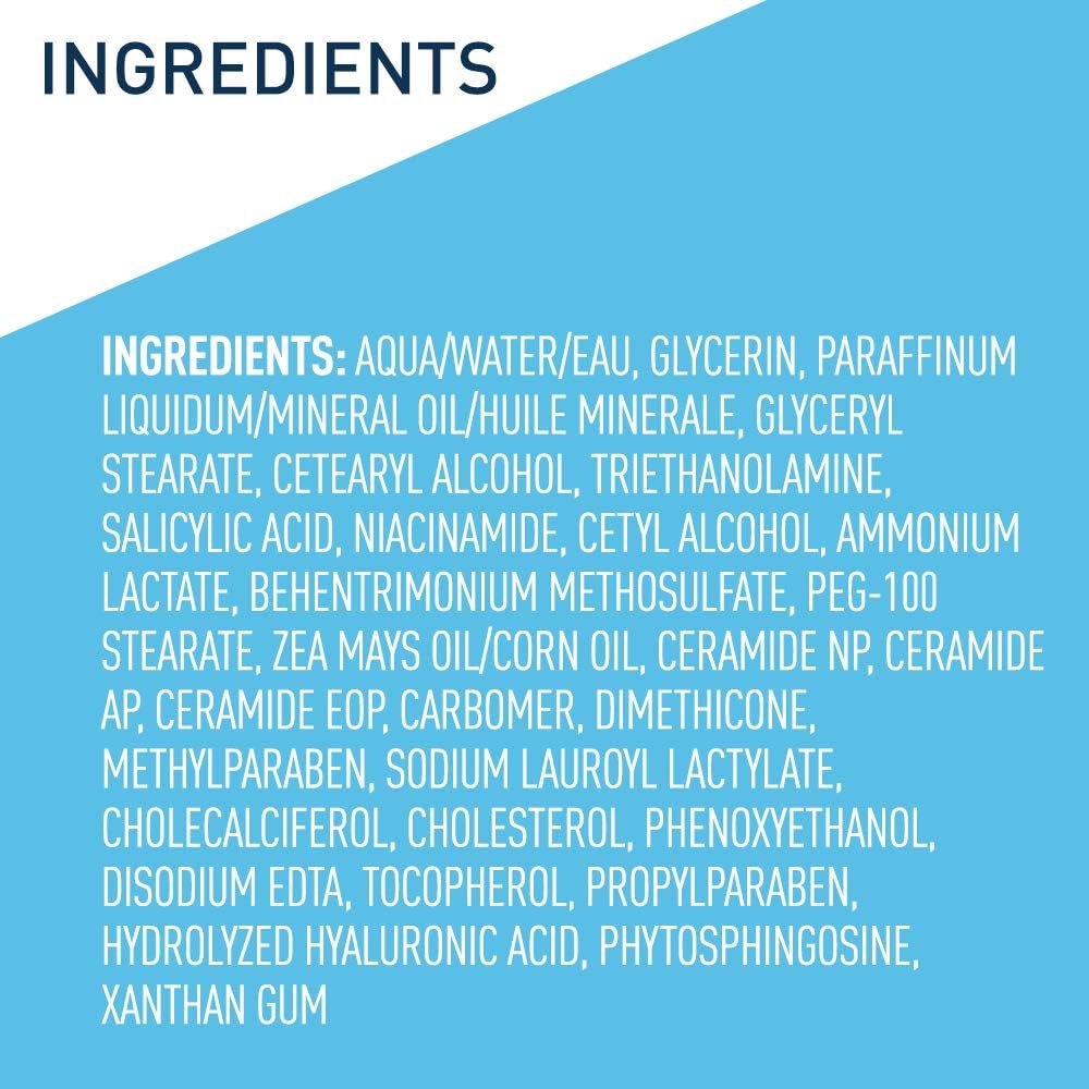 CeraVe Moisturizing Cream with Salicylic Acid, Exfoliating Body Cream with Lactic & Hyaluronic Acid, Niacinamide