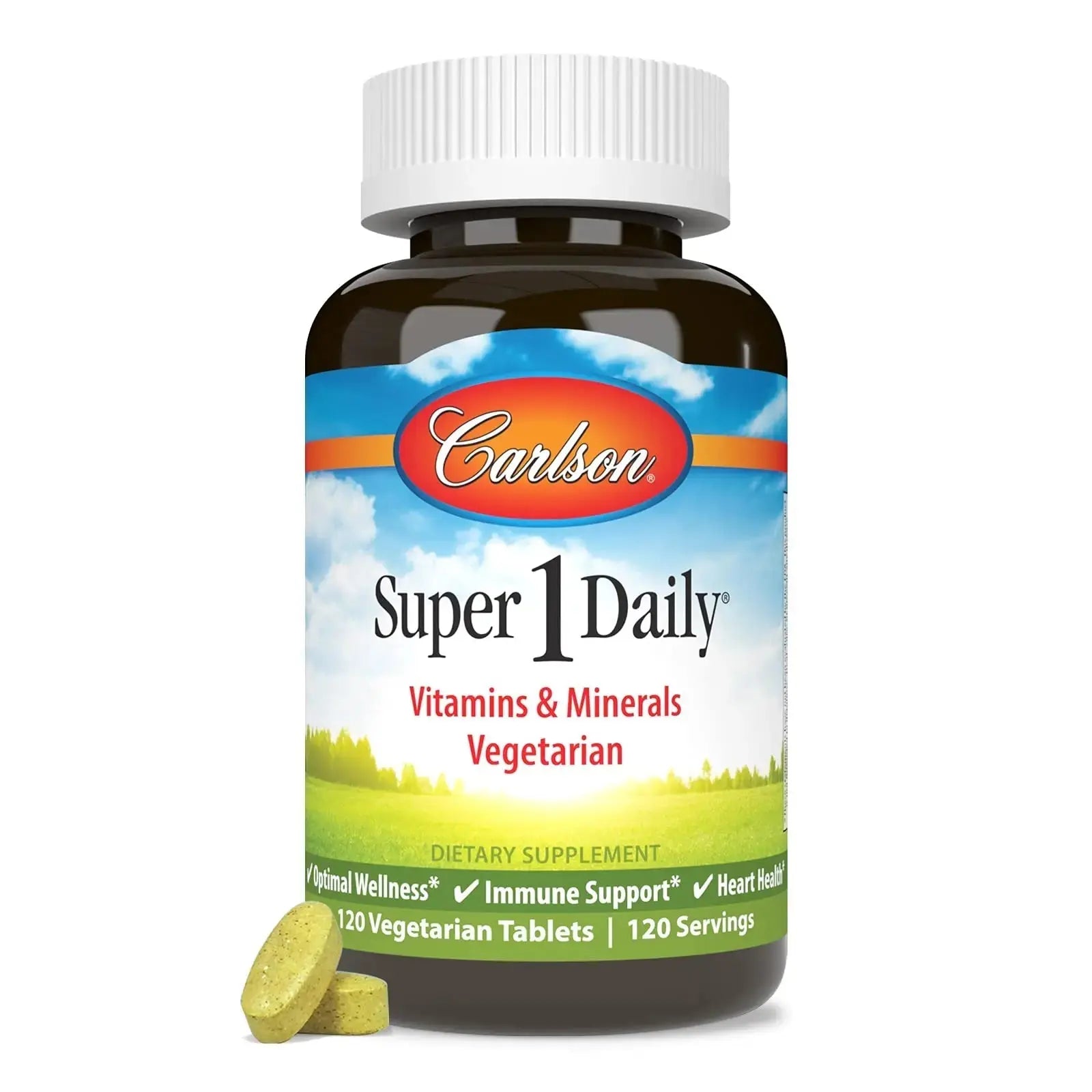 Carlson - Super 1 Daily, Vegetarian Multiple Formula, Multivitamin, Optimal Wellness, 120 Tablets Carlson Au supplements