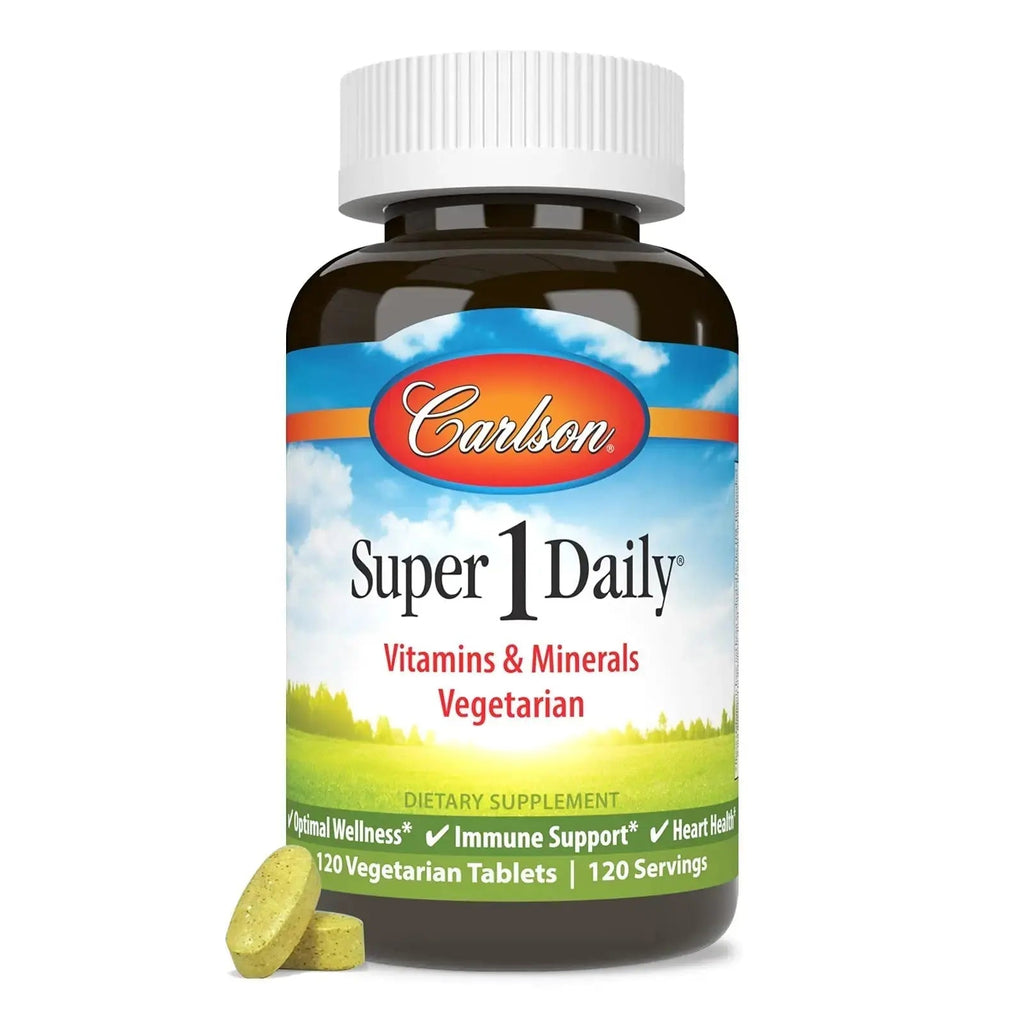 Carlson - Super 1 Daily, Vegetarian Multiple Formula, Multivitamin, Optimal Wellness, 120 Tablets Carlson Au supplements