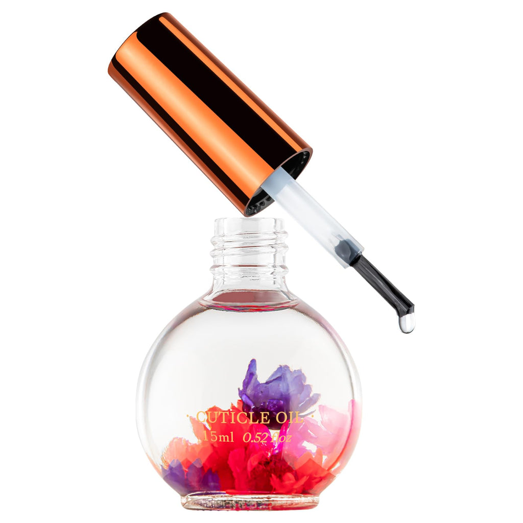 JIASHENG Cuticle Oil, Scented Cuticle Nail Oil Infused with Real Flowers, Hydrates, Moisturizes, Strengthens, Repairs