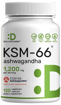 KSM 66 Ashwagandha 1,200mg with Black Pepper, 120 Veggie Capsules – Extra Strength Root Extract – High Absorption – Adaptogenic Supplements for Relaxation, Energy, & Brain Health – Non-GMO DEAL SUPPLEMENT Au supplements