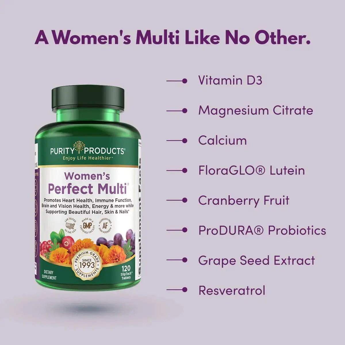 Purity Products Women’s Perfect Multi Balanced Multivitamin - Supports Urinary Tract Health, Immune, Bone + Muscle, Hair, Skin, Nails Purity Products Au supplements