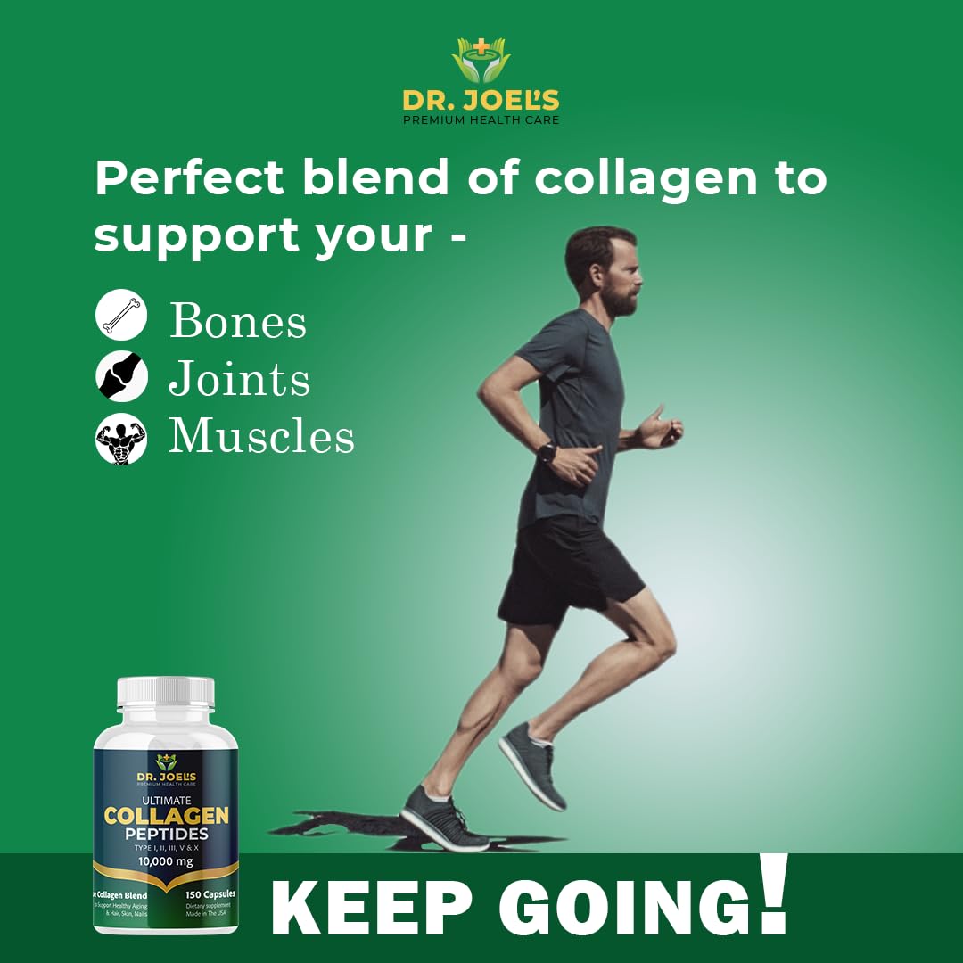 Dr. JOEL'S Multi Collagen Complex for Women and Men - Collagen Peptides Capsules with Biotin - Ultimate Collagen Pills 150 - Type I, II, III, V & X - Made in The USA Dr. JOEL'S Au supplements