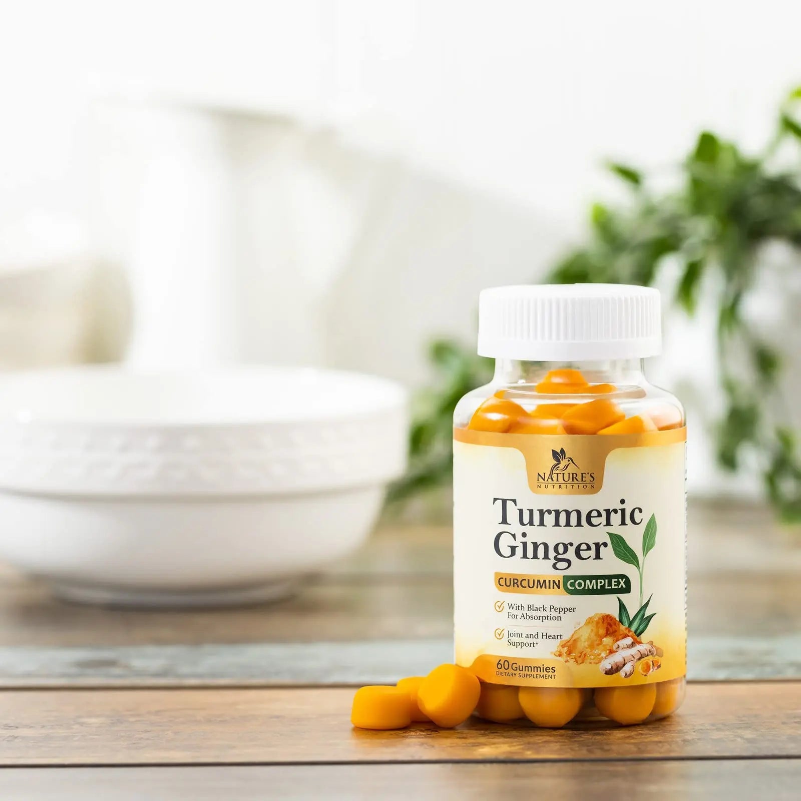 Turmeric Ginger Gummies - Vegan Turmeric Curcumin Gummy with 95% Curcuminoids Nature's Nutrition Au supplements